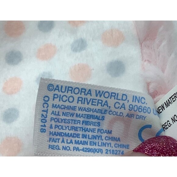 Aurora World Ebba Pink Unicorn Plush Security Blanket Lovey 29” ARIA Luvster - Picture 5 of 8